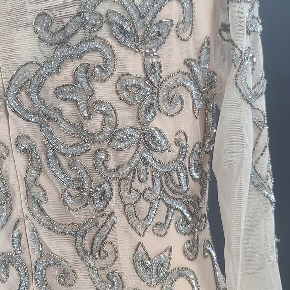 Prelude Gatsby formal beaded evening gown Size 10 Holiday party cocktail event - Picture 3 of 11